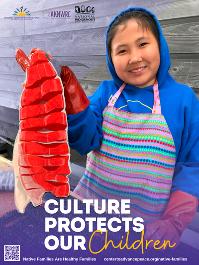 poster showing native child holding a fish